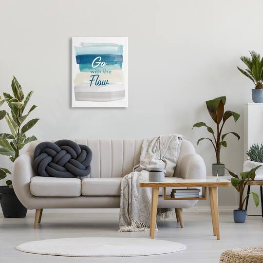 Stupell Industries Go With the Flow Nautical Beach Tone Ombre Canvas Wall Art